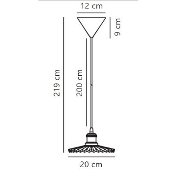 Nordlux - Hanglamp aan een koord TORINA 1xE27/40W/230V diameter 20 cm