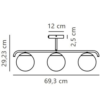 Nordlux - Hanglamp met vaste pendel GRANT 3xE14/25W/230V zwart