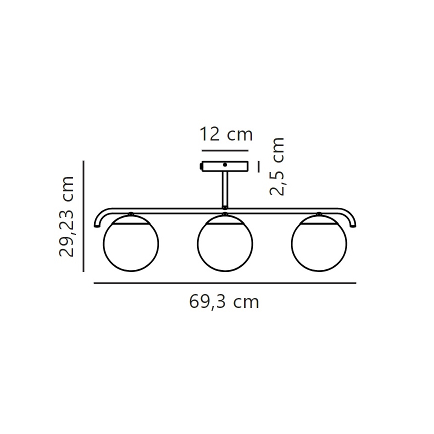 Nordlux - Hanglamp met vaste pendel GRANT 3xE14/25W/230V zwart