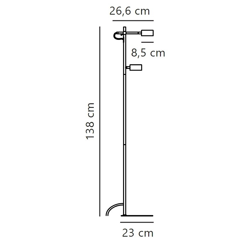 Nordlux - Lampadaire à intensité variable CLYDE 2xLED/4W/230V