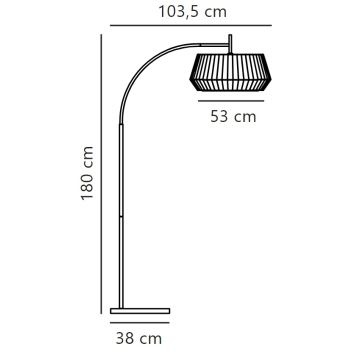 Nordlux - Lampadaire DICTE 1xE27/60W/230V noir/beige