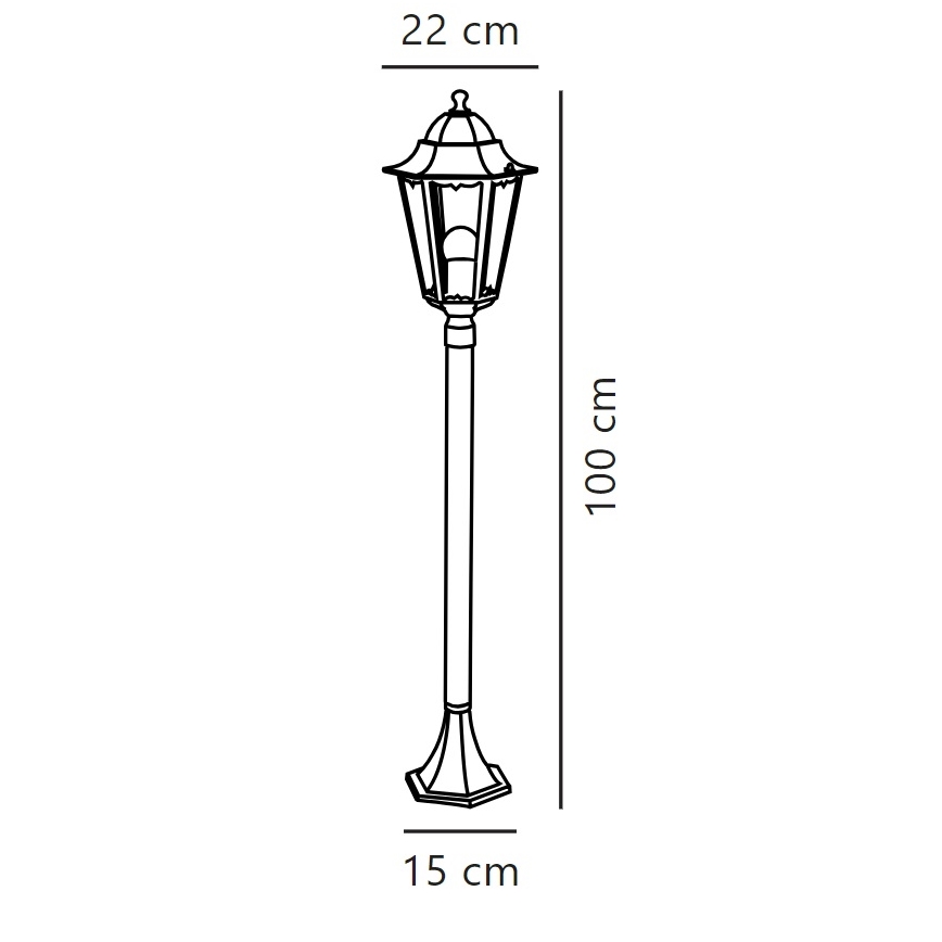 Nordlux - Lampadaire extérieur CARDIFF 1xE27/60W/230V IP44