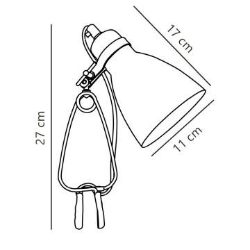 Nordlux - Lampe de table avec pince CYCLONE 1xE14/15W/230V blanc