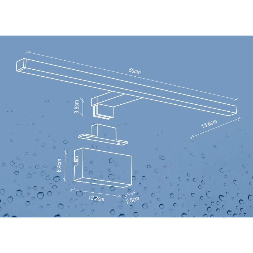 Nordlux - LED Badkamer spiegelverlichting MARLEE LED/8,9W/230V IP44 4000K 50 cm zwart