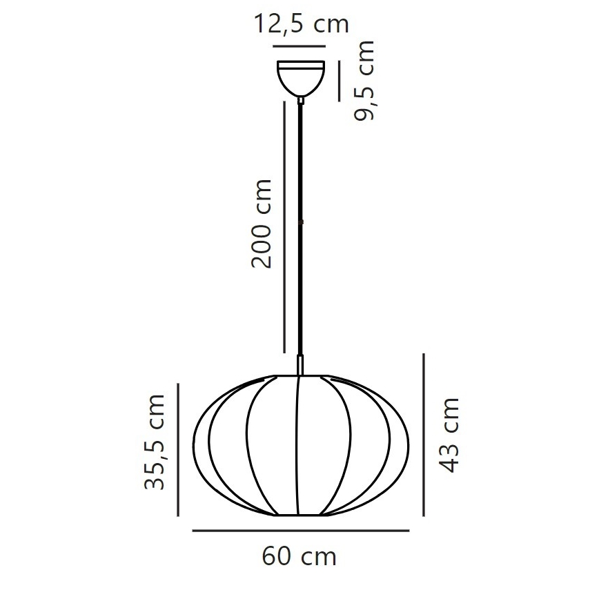 Nordlux - Suspension filaire AERON 1xE27/40W/230V d. 60 cm