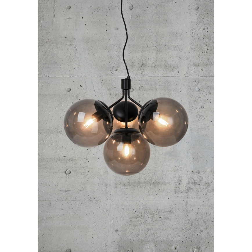 Nordlux - Suspension filaire IVONA 4xE27/28W/230V noir