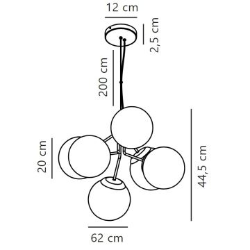 Nordlux - Suspension filaire IVONA 6xE27/28W/230V doré