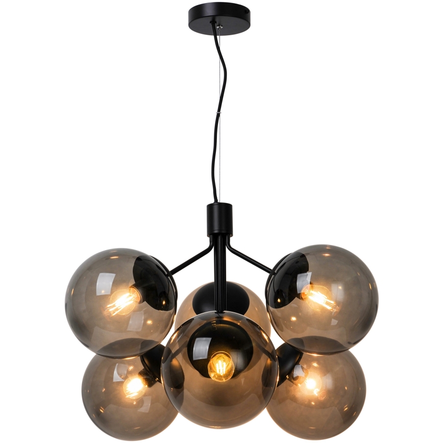 Nordlux - Suspension filaire IVONA 6xE27/28W/230V noir