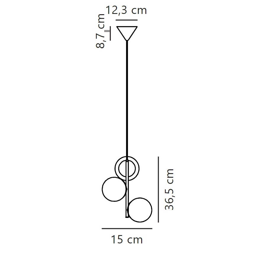 Nordlux - Suspension filaire LILLY 3xE14/40W/230V noir