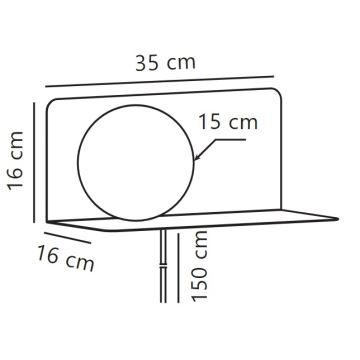 Nordlux - Wand licht met plank LILIBETH 1xE14/25W/230V zwart