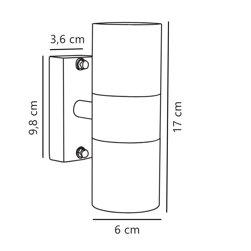 Nordlux - Wandlamp voor buiten TIN 2xGU10/35W/230V IP54 zwart