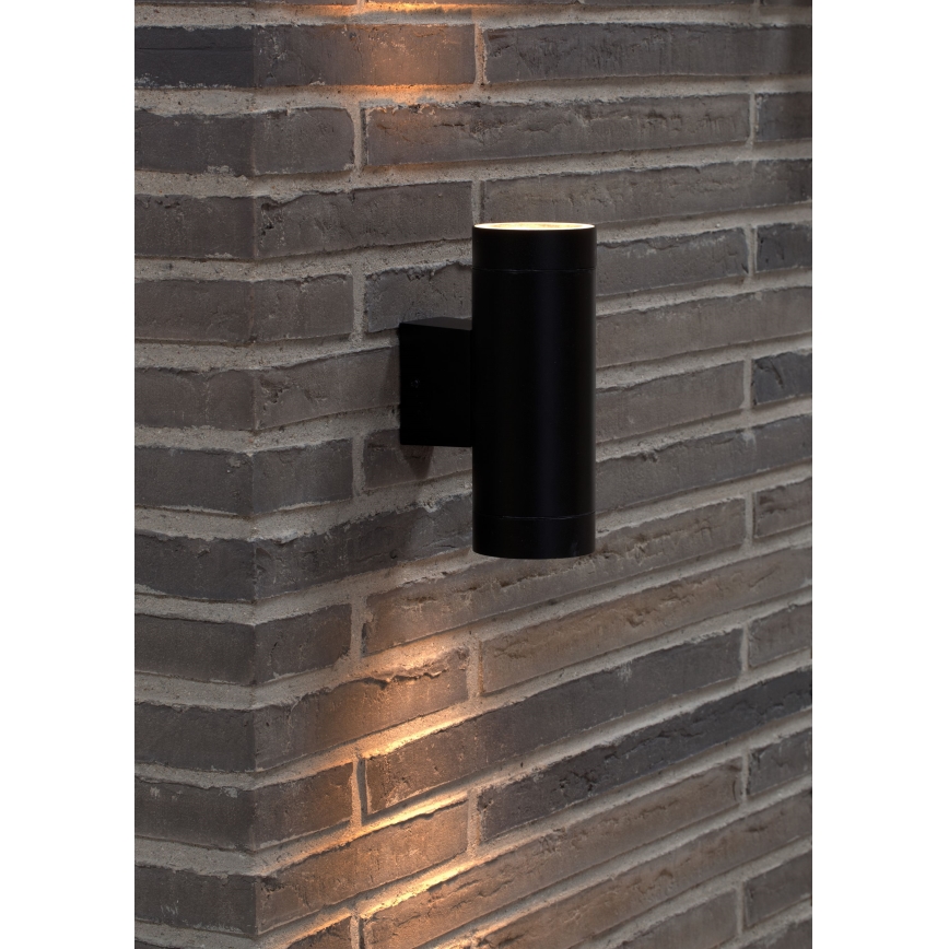 Nordlux - Wandlamp voor buiten TIN 2xGU10/35W/230V IP54 zwart