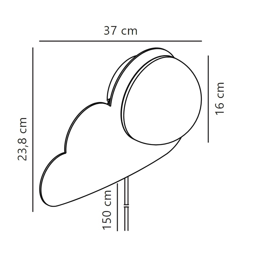 Nordlux - Wandlamp voor kinderen SKYKU CLOUD 1xE14/25W/230V wolk