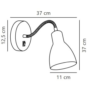 Nordlux - Muur flexible Spot CYCLONE 1xE14/15W/230V wit