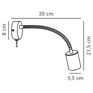 Nordlux - Muur flexible Spot EXPLORE 1xGU10/7W/230V zwart