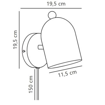 Nordlux - Wandspot GASTON 1xE27/15W/230V blauw