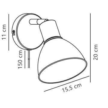 Nordlux - Wandspot POP 1xE27/18W/230V wit