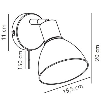 Nordlux - Wandspot POP 1xE27/18W/230V zwart/chroom