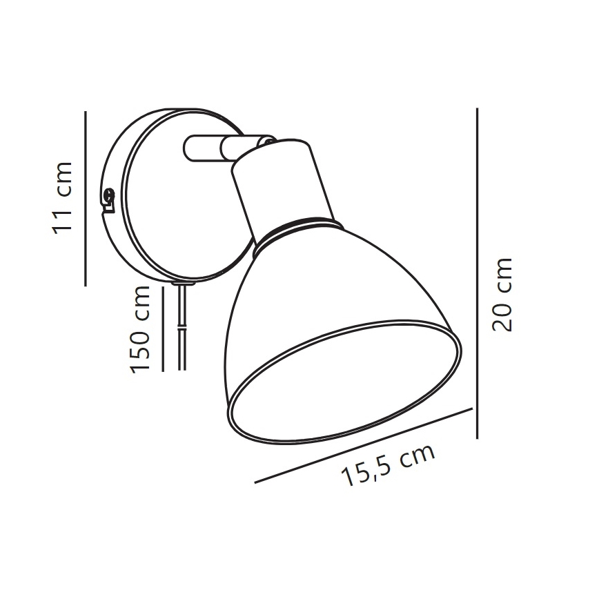 Nordlux - Wandspot POP 1xE27/18W/230V zwart/chroom