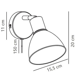 Nordlux - Wandspot POP 1xE27/18W/230V zwart/goud