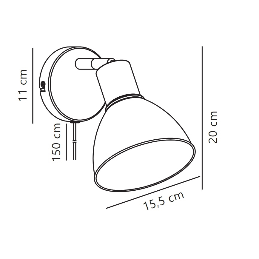 Nordlux - Wandspot POP 1xE27/18W/230V zwart/goud