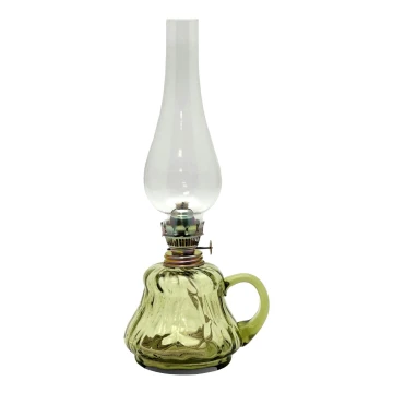 Olielamp TEREZA 34 cm bosgroen groot krakle