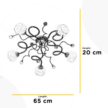 ONLI - Bevestigde hanglamp WENDY 5xE14/6W/230V glanzend chroom