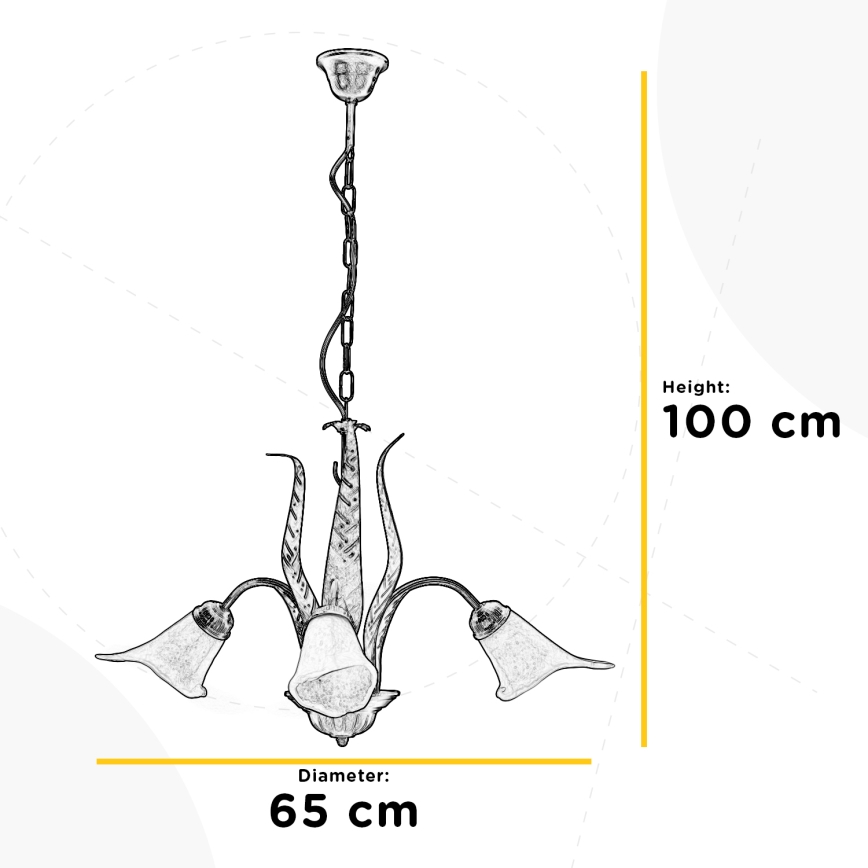 ONLI - Hanglamp aan een ketting ALGA 3xE14/6W/230V brons