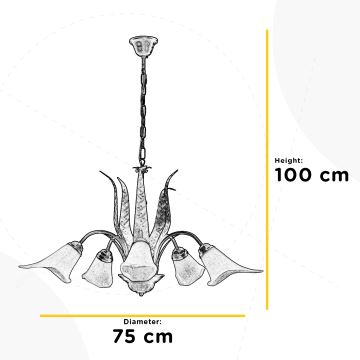 ONLI - Hanglamp aan een ketting ALGA 5xE14/6W/230V brons