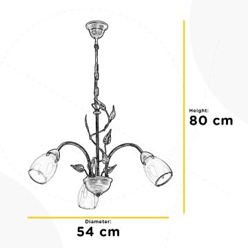 ONLI - Hanglamp aan een ketting LILIANA 3xE14/6W/230V