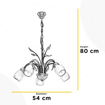 ONLI - Hanglamp aan een ketting LILIANA 5xE14/6W/230V