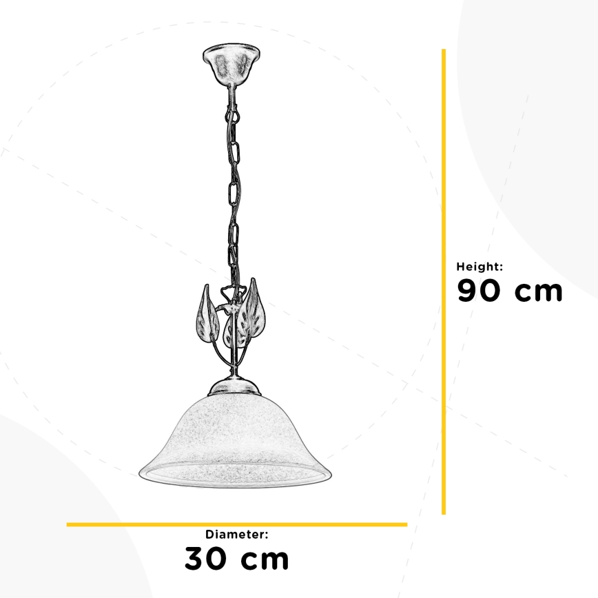 ONLI - Hanglamp aan een ketting MIRA 1xE27/22W/230V diameter 30 cm