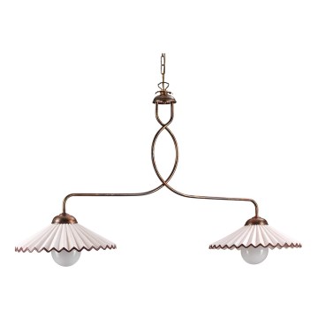 ONLI - Hanglamp aan een ketting ROSINA 2xE27/22W/230V brons