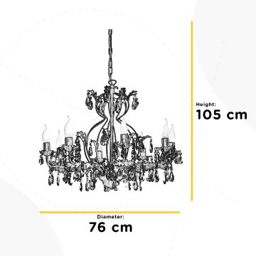 ONLI - Hanglamp aan een ketting TERESA 8xE14/6W/230V brons