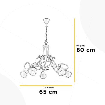 ONLI - Hanglamp voor kinderen BUTTERFLY 5xE14/6W/230V