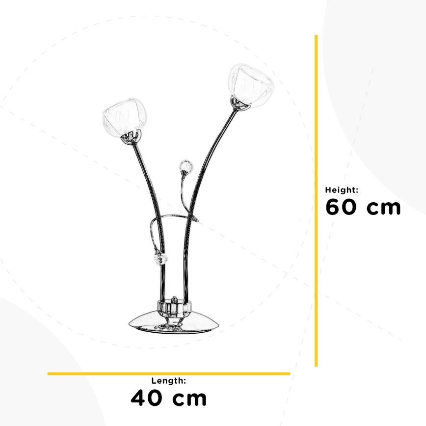 ONLI - Lampe de table WENDY 2xE14/6W/230V 60 cm chrome brillant