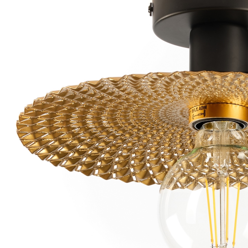 ONLI - Plafondlamp GOLDEN 1xE27/22W/230V diameter 28 cm goud/zwart