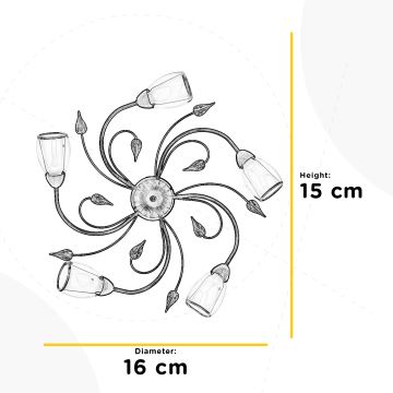 ONLI - Plafondlamp LILIANA 5xE14/6W/230V