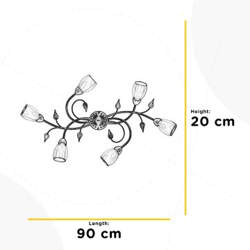 ONLI - Plafondlamp LILIANA 6xE14/6W/230V