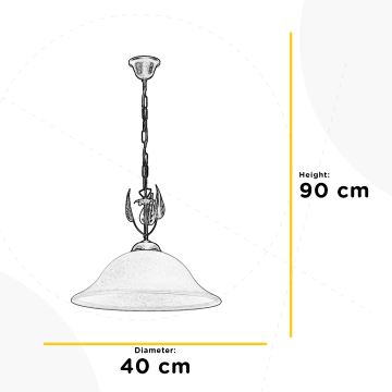 ONLI - Suspension chaîne MIRA 1xE27/22W/230V d. 40 cm