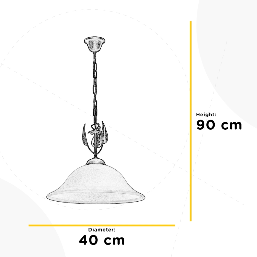 ONLI - Suspension chaîne MIRA 1xE27/22W/230V d. 40 cm