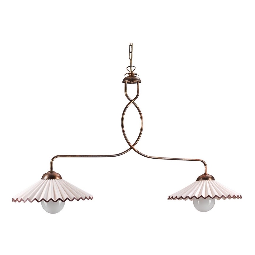 ONLI - Suspension chaîne ROSINA 2xE27/22W/230V bronze