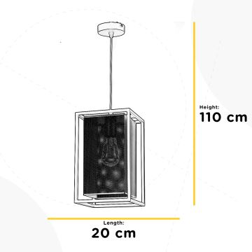 ONLI - Suspension filaire MALIK 1xE27/22W/230V doré/noir