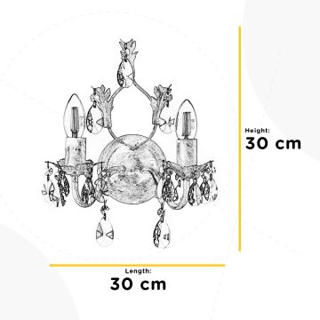 ONLI - Wandlamp TERESA 2xE14/6W/230V brons