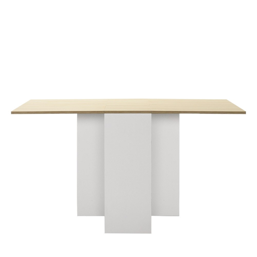 Opklapbare eettafel 75x140 cm bruin/wit