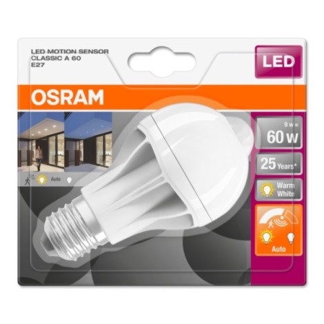 criticus Wat mensen betreft Versterken Osram - LED Lamp met bewegingssensor STAR E27/9W/230V 2700K | Lumimania
