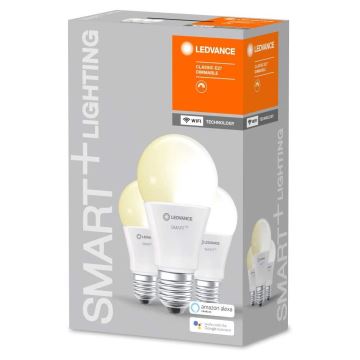 PACK 3x ampoule à intensité variable LED SMART+ E27/9W/230V 2700K Wi-Fi - Ledvance