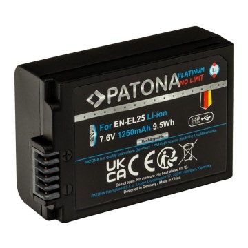 PATONA - Accu Nikon EN-EL25 1250mAh Li-Ion Platinum USB-C opladen