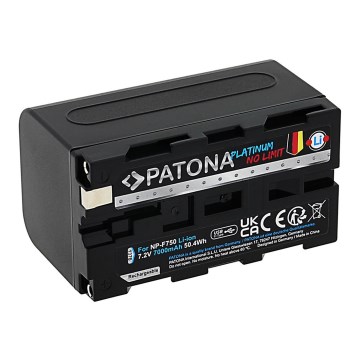 PATONA - Accu Sony NP-F750/F770/F950 7000mAh Li-Ion Platinum USB-C opladen