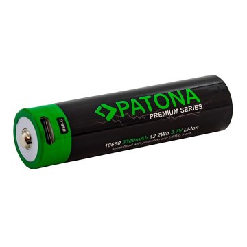 PATONA - Accumulateur 18650 Li-lon 3350mAh PREMIUM 3,7V avec USB-C charge